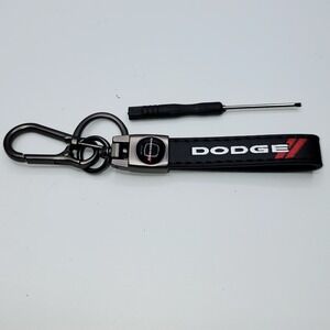 Genuine‎ Leather Keychain for Dodge Keyring
